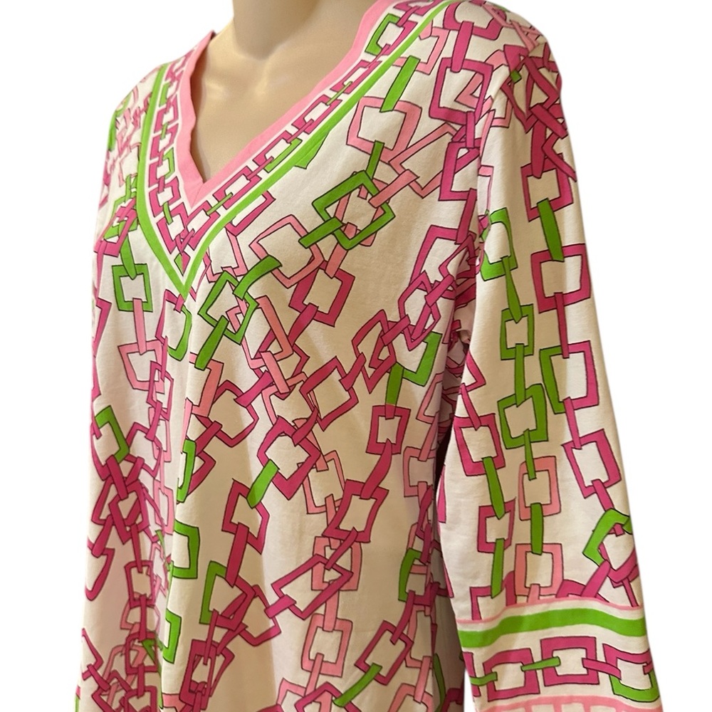 Barbara Gerwit pink and green chain-link knit dress - Picture 7 of 11